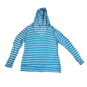 PL Movement blue white striped hooded top sz XL